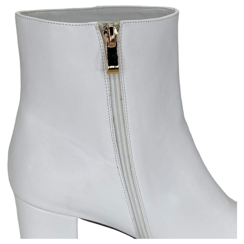 SMASH Shoes Chiku White Faux Leather Womens Ankle Boots Size 12M - Picture 7 of 13